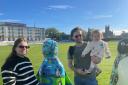 FAMILY: Rexanna and Ainsley Wedgwood with one-year-old daughter Clara at the Great Waddle of Worcester Farwell Event at New Road in Worcester