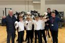 Cllr Ron Ramage (far left) and Cllr Toby Williams (far right) with the schoolboys