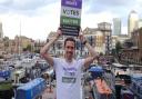 Mark Broadmore protests against the first-past-the-post voting system at Limehouse marina