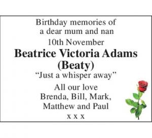 Beatrice Victoria Adams (Beaty)