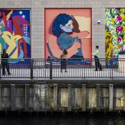 The three murals at Canary Wharf