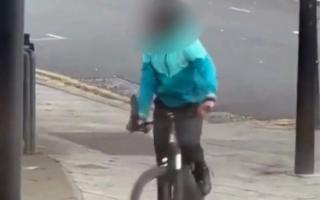 The man was seen cycling outside Middleton Green park