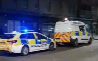 Police in Stepney Green on the day of the fatal stabbing