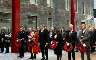 A two-minute silence was observed on Monday at the town hall in Whitechapel to mark Remembrance Day